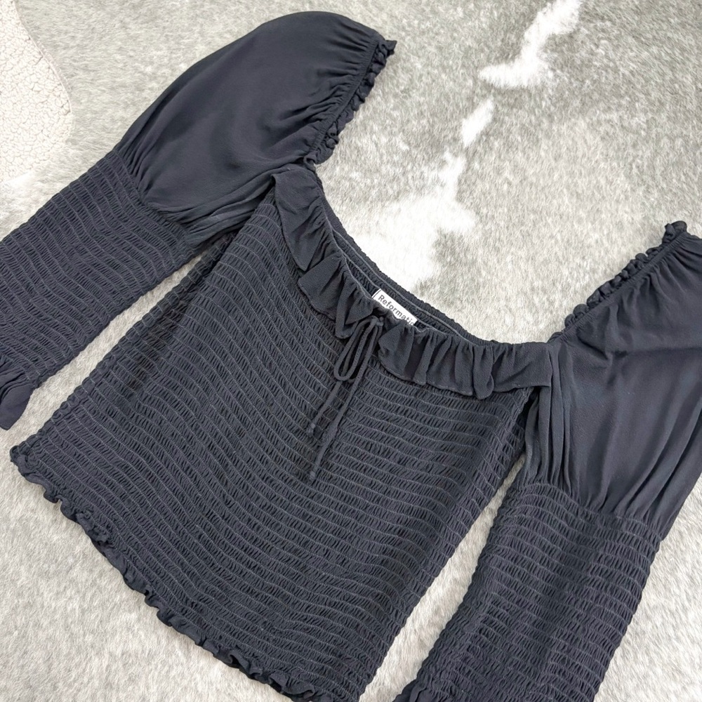 Reformation Julie Square Neck Smock Top Small - Picture 3 of 9